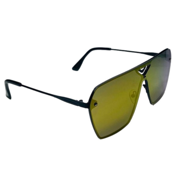 6041 | Gold Rimless Shield Sunglasses - Picture 2 of 5